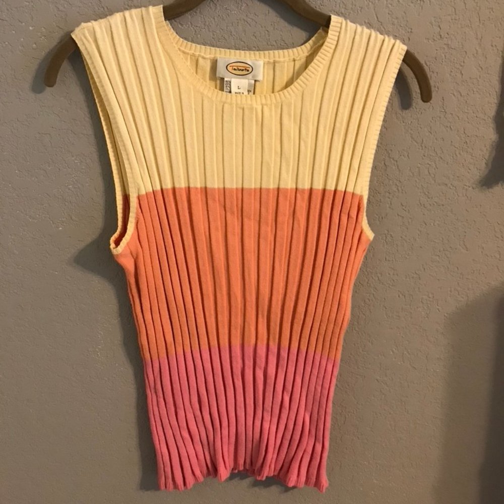 Talbots color block sweater tank